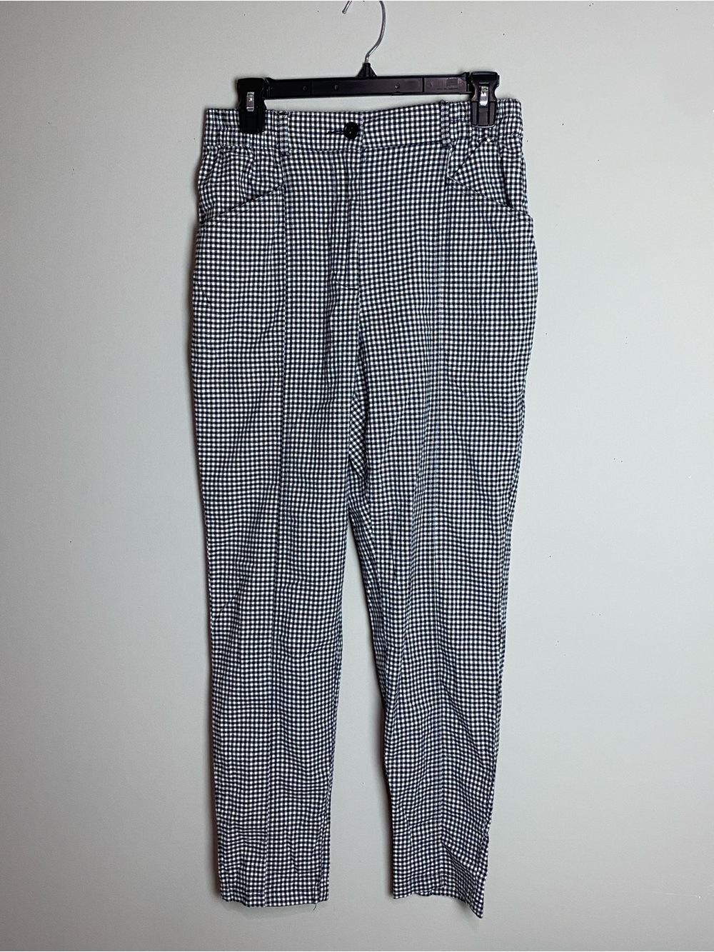 Women's Black & White Gingham Skinny Pants- unknown brand